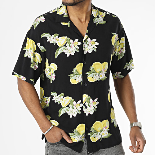Chemise Manches Courtes Luke Flores Resort Noir Floral
