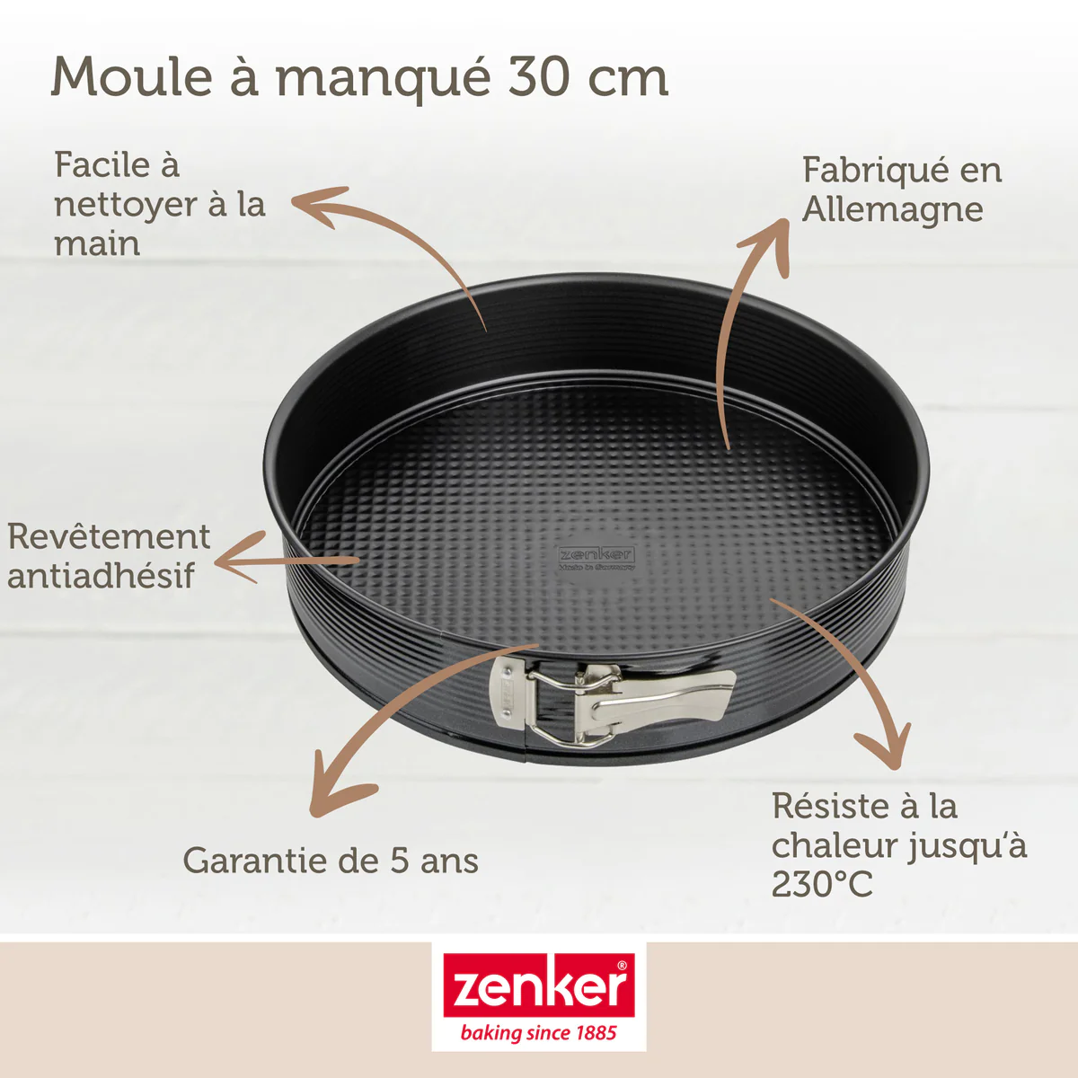 Moule à manqué à charnière 30 cm Black Metallic Zenker