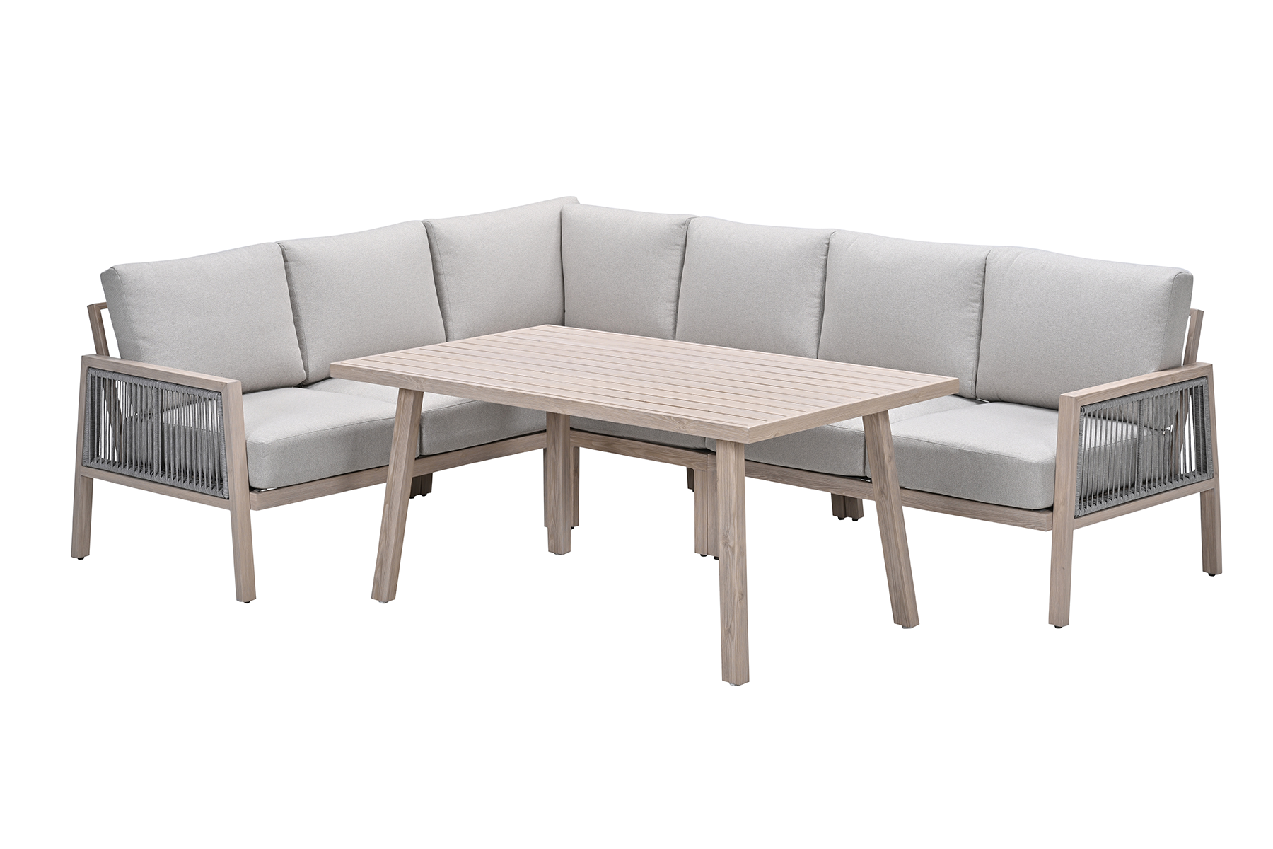 Decala aluminium lounge-dining set - licht eikenlook