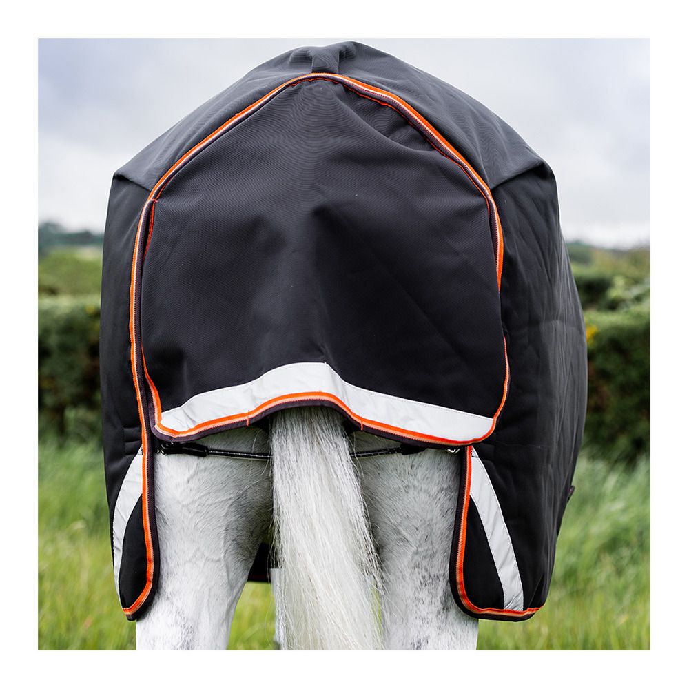 Horseware RAMBO SUPREME 1680D 200G - Couverture de paddock + couvre-cou black/orange/tan/brown