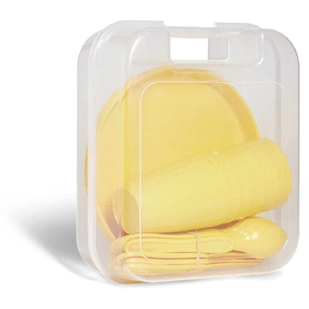 Service de pique-nique pour 6 personnes plastique jaune