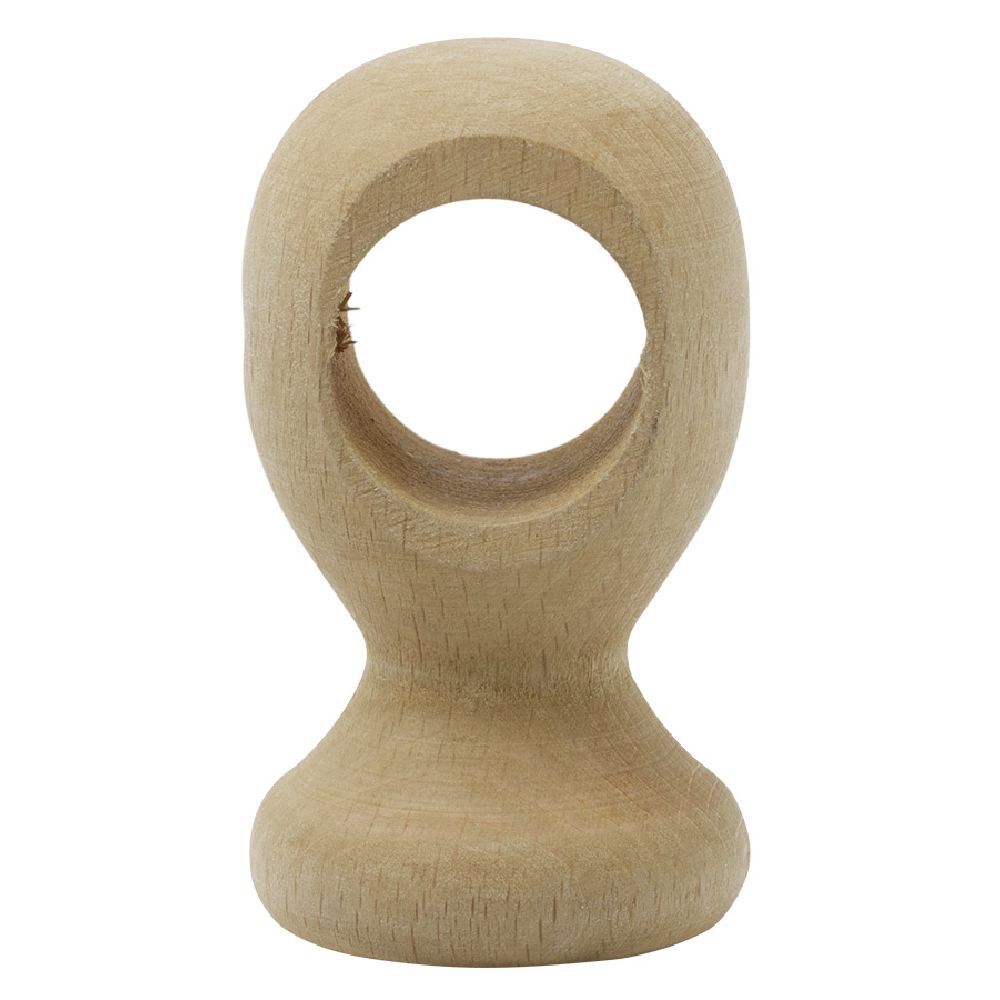 Support de tringle court à oeil en bois certifié FSC® Naturel Ø20 mm