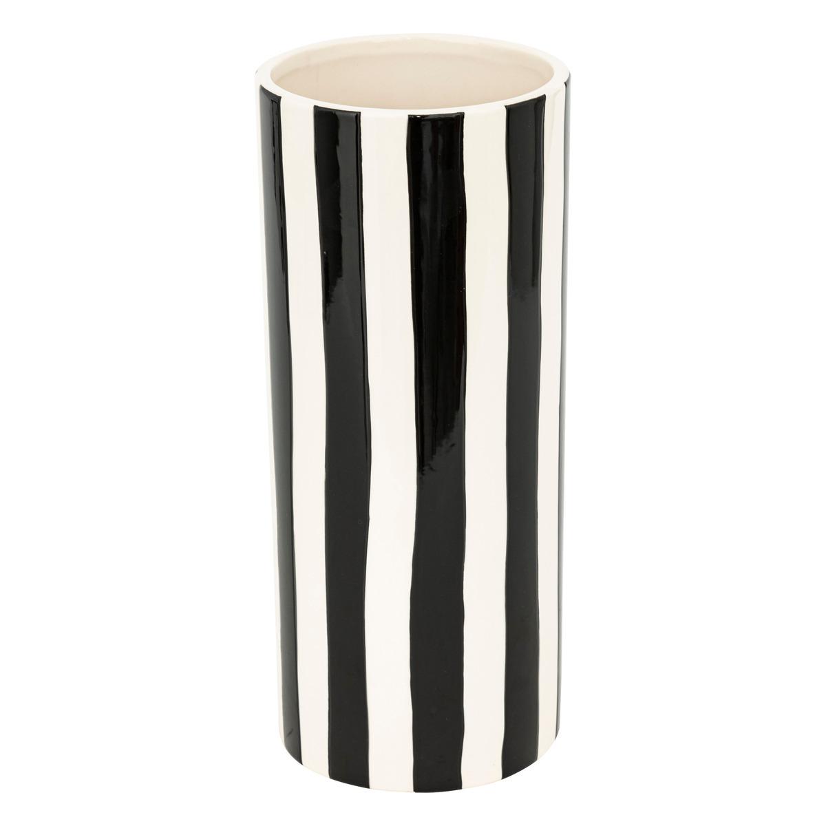 VASE RAYE EDRIC CERAMIQUE NOIR H.30CM