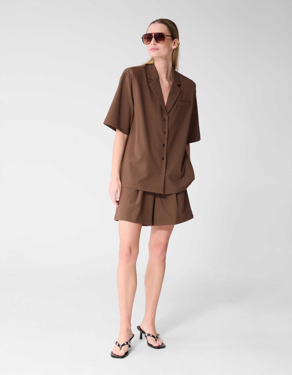 Oversized Blazer Blouse Bruin
