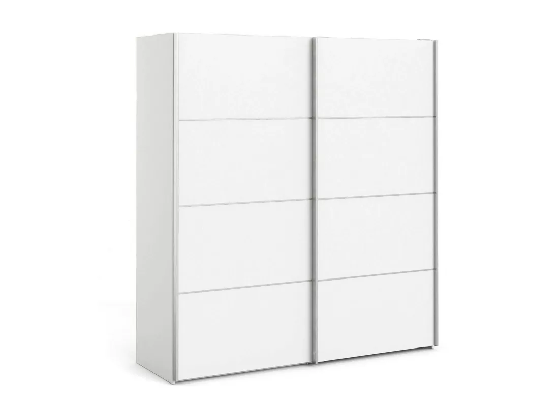 Garde-robe 2 portes Attilio, Meubles de chambre, Penderie de plain-pied, Placard à vêtements, 182x64 h202 cm, Blanc