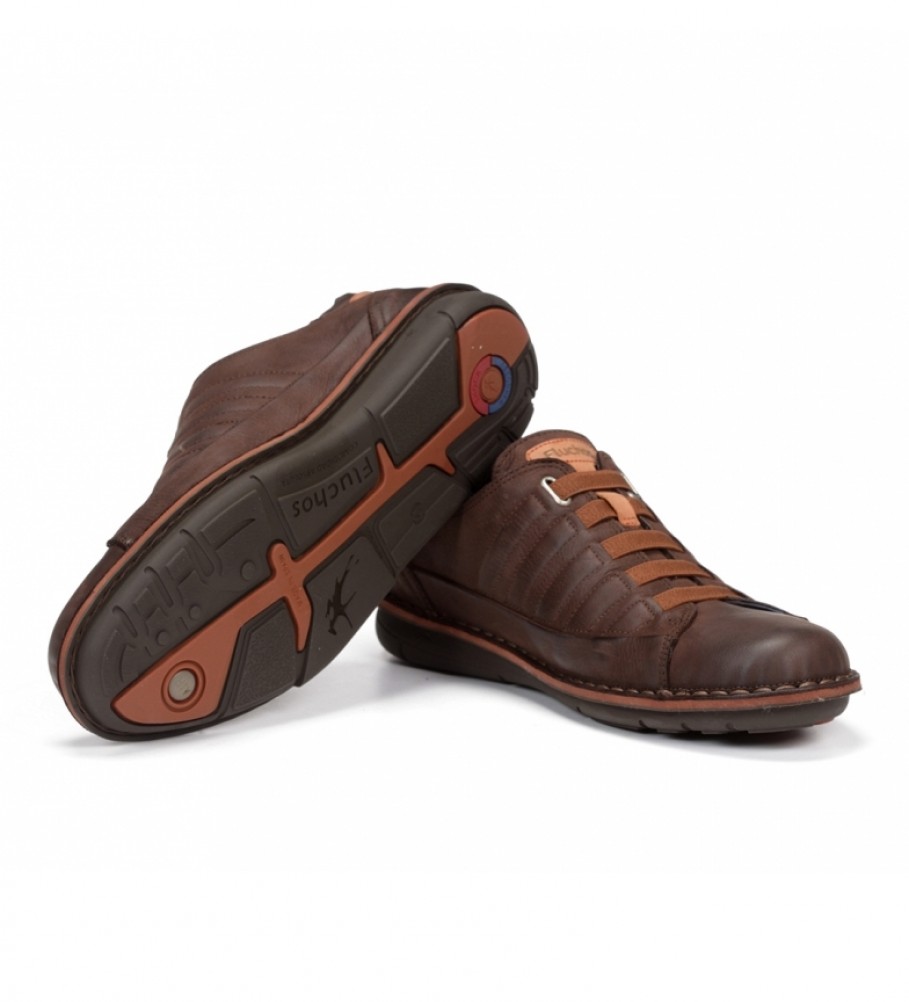 Sapatos Fluchos Alfa F0703 em couro castanho