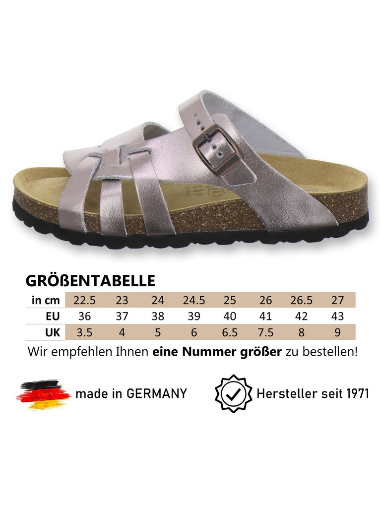 Pantoletten Damen Kralle metallic