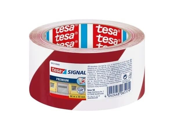 Tesa Signal Premium - Maskeringstape - 50 mm x 66 m - PVC - rød, hvit