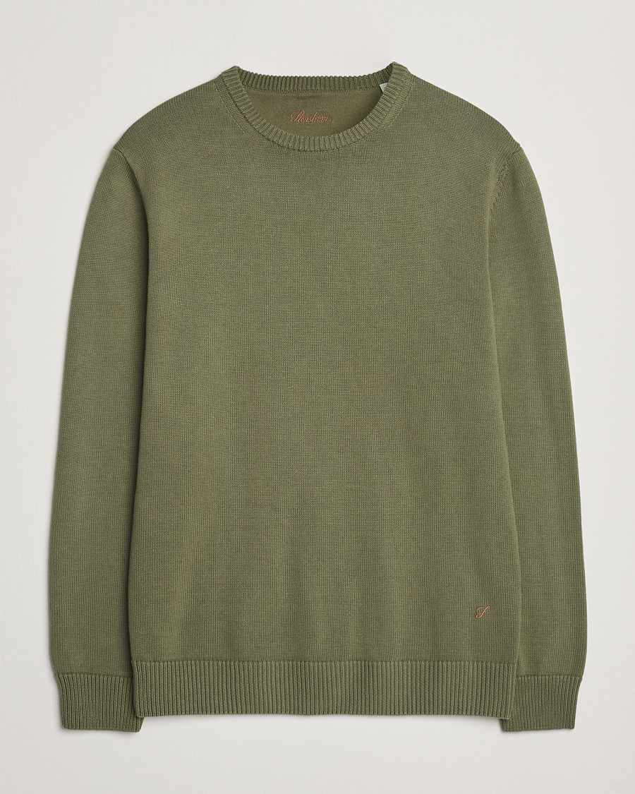 Stenströms Organic Cotton Knitted Sweater Olive