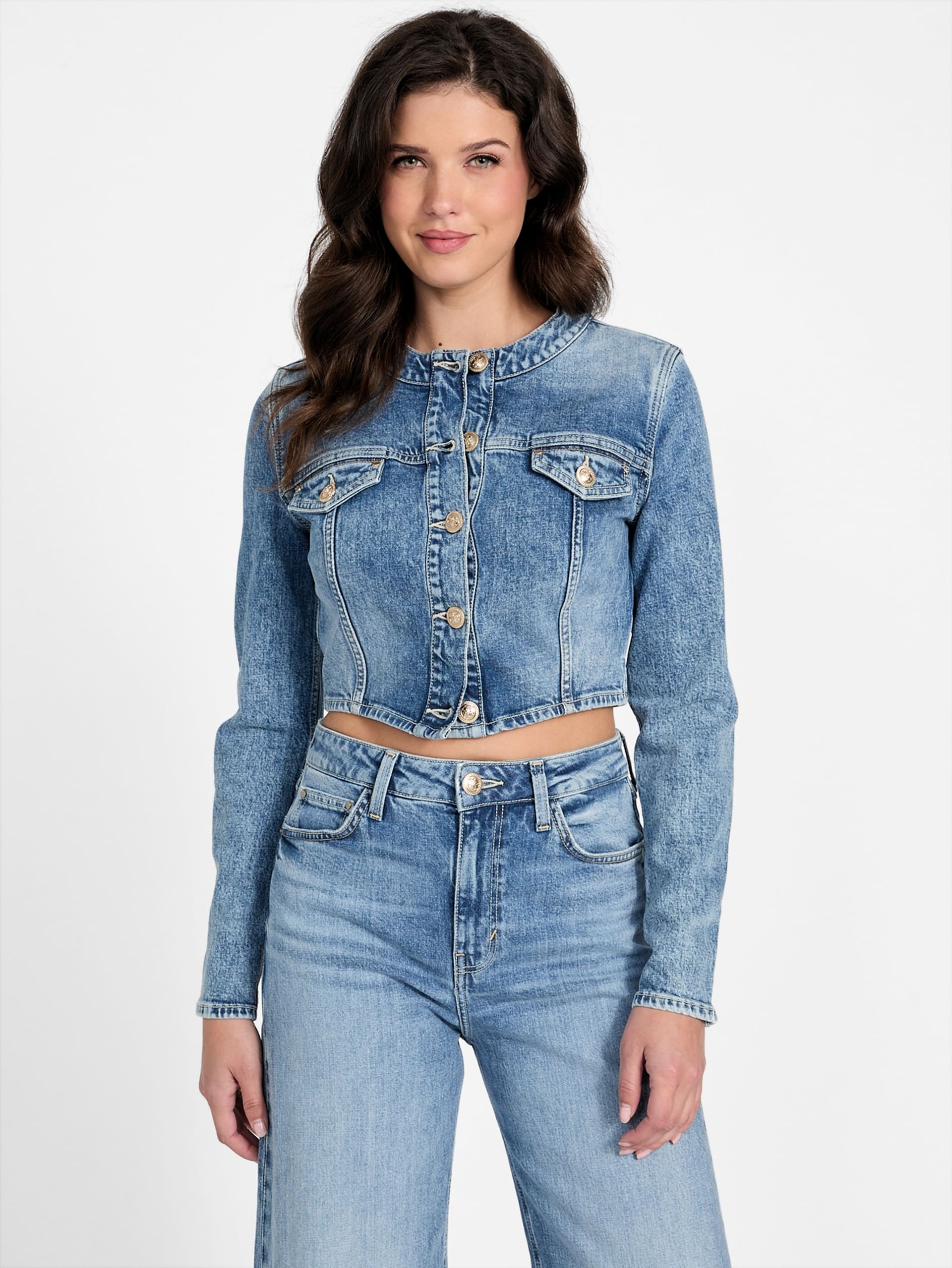 Jaqueta jeans cropped Eco Gemma