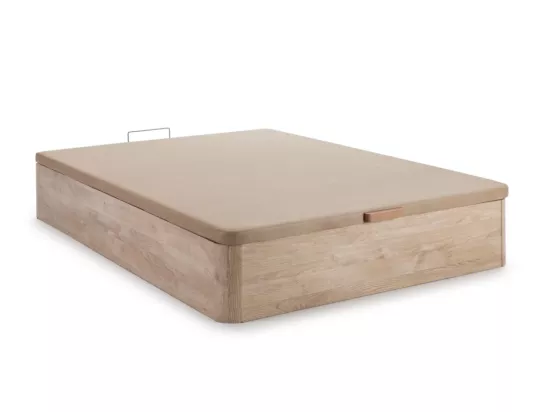 Ensemble 160 x 200 cm sommier coffre naturel clair + matelas hybride ressorts ensachés ép.30cm- MARQUIS de PALACIO