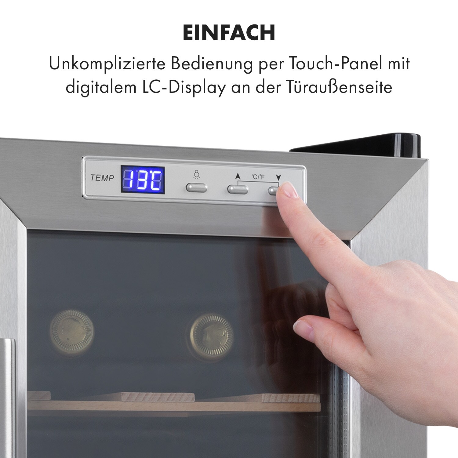 Reserva 8 Uno Weinkühlschrank 23 Ltr 8 Fl 11-18 °C 26 dB Edelstahl