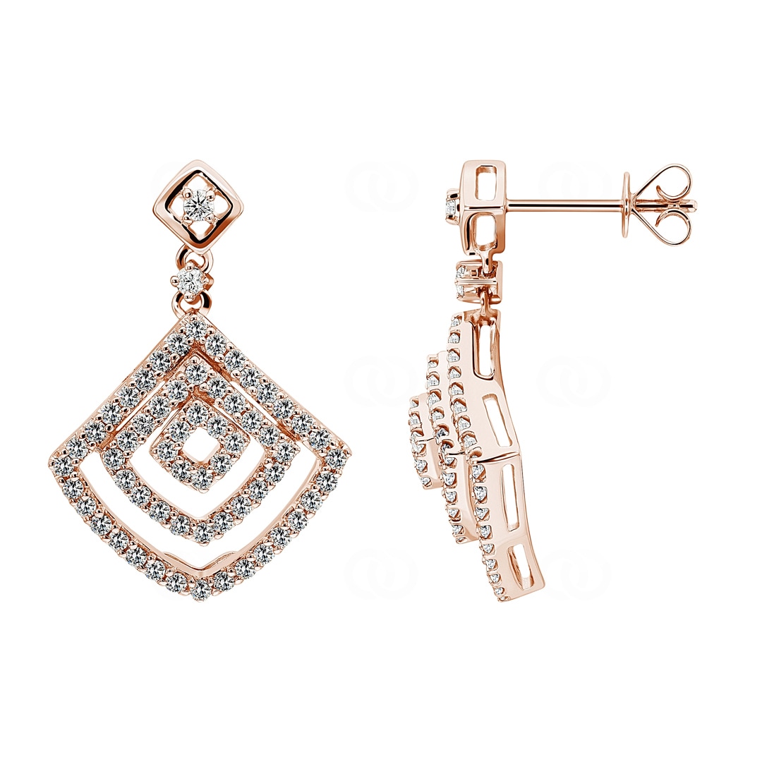 1.10 Karat Diamantohrstecker 750/18 K Roségold