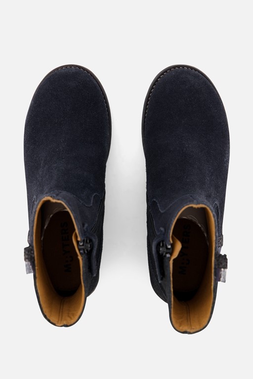 Muyters Enkellaarsjes blauw Leer