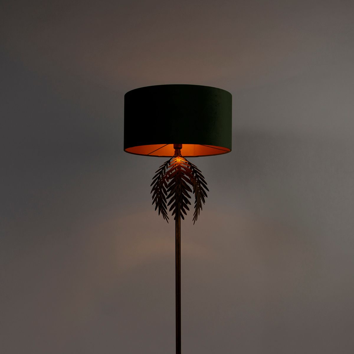 Smart vloerlamp goud 145 cm met kap groen incl. Wifi A60 - Botanica