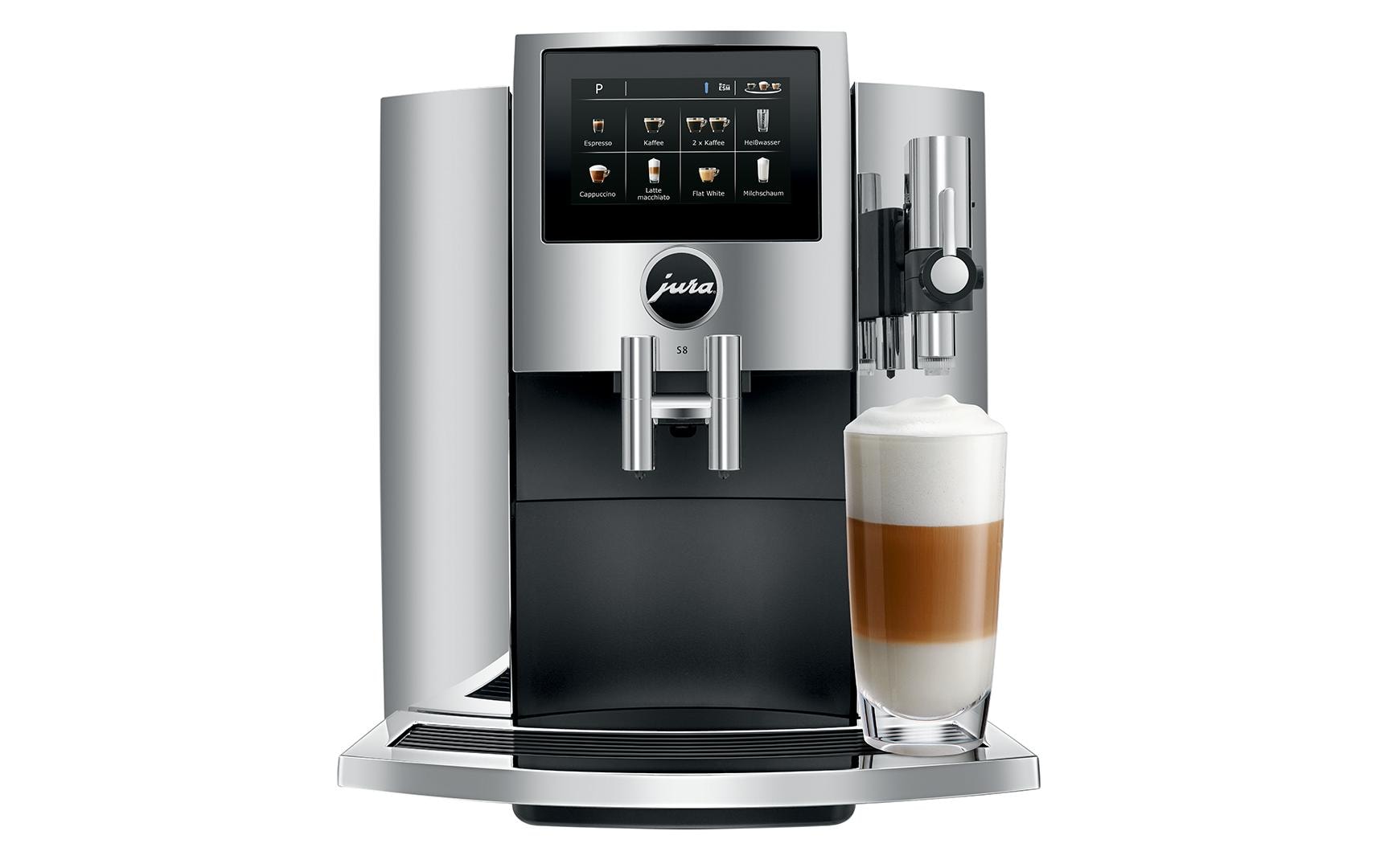 Kaffeevollautomat S8 Chrom (SA)<br>Design-Vollautomat für Kaffeebohnen oder -pulver