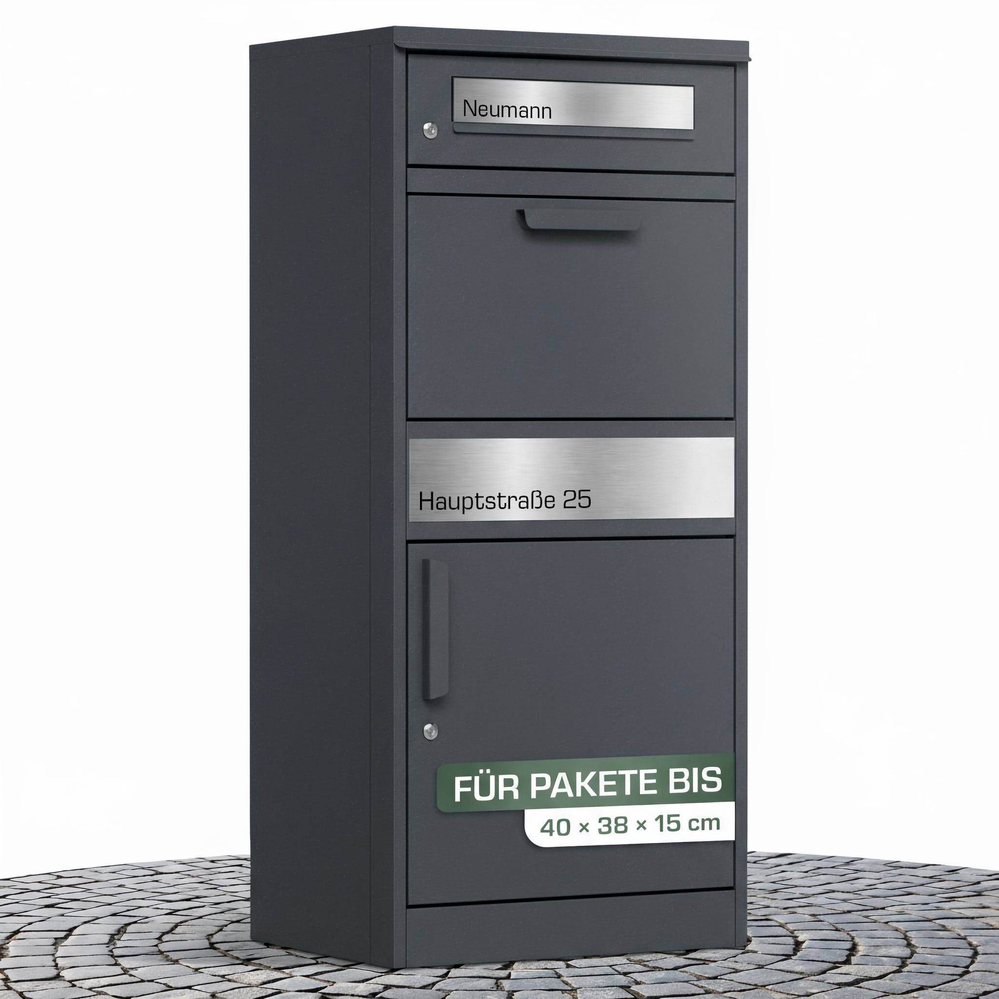 Paketbox PB1 mit Briefkasten anthrazit
