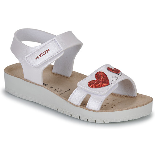 Geox - J SANDAL COSTAREI GI - Blanc / Rouge