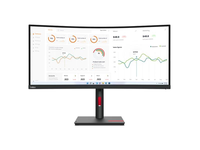 Lenovo Monitor ThinkVision T34w-30 Ergonomischer 34