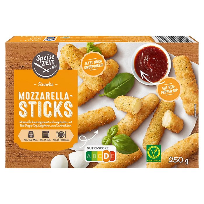 SPEISEZEIT Snacks Classic 250 g, Mozzarella-Sticks