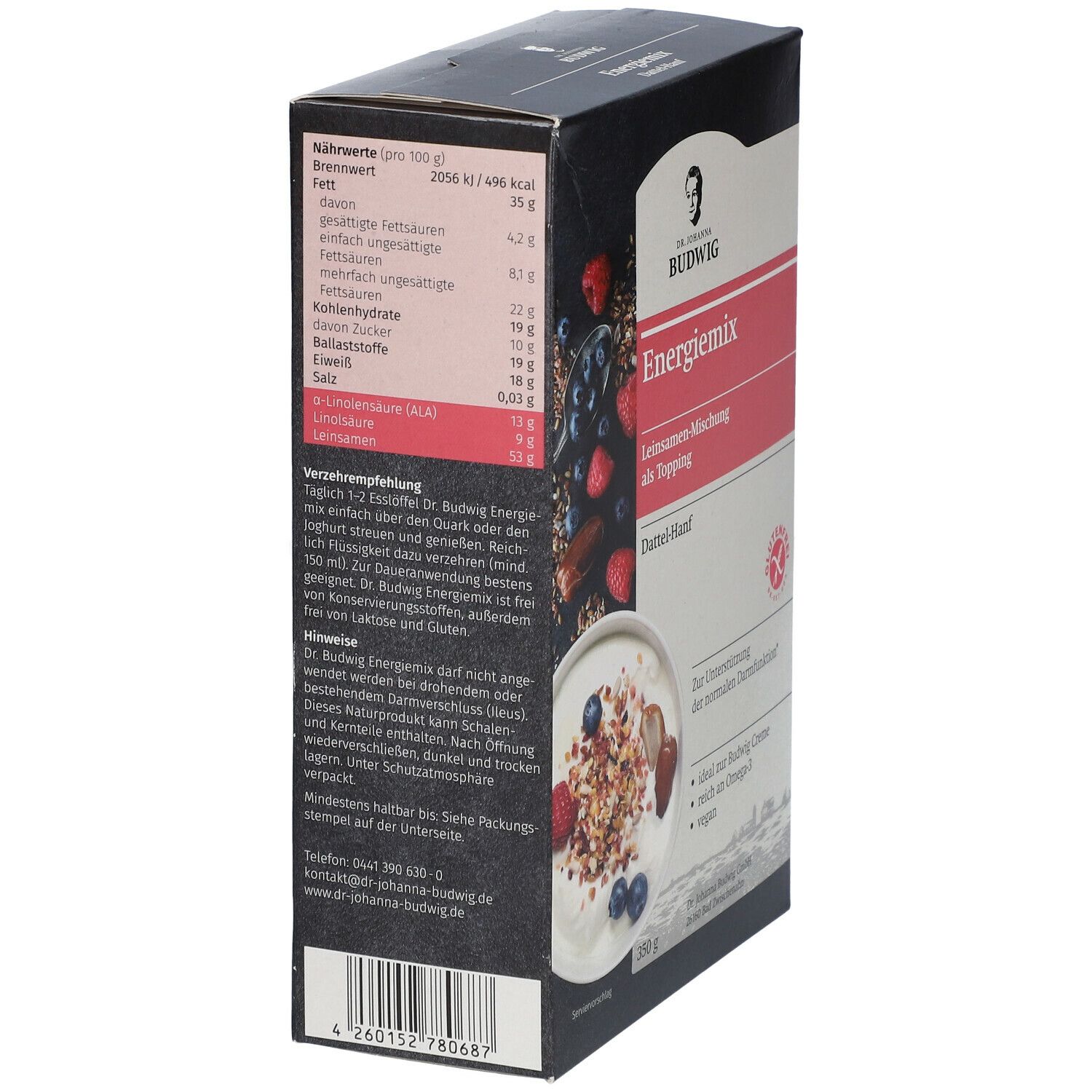 Dr. Budwig Energiemix Dattel-Hanf