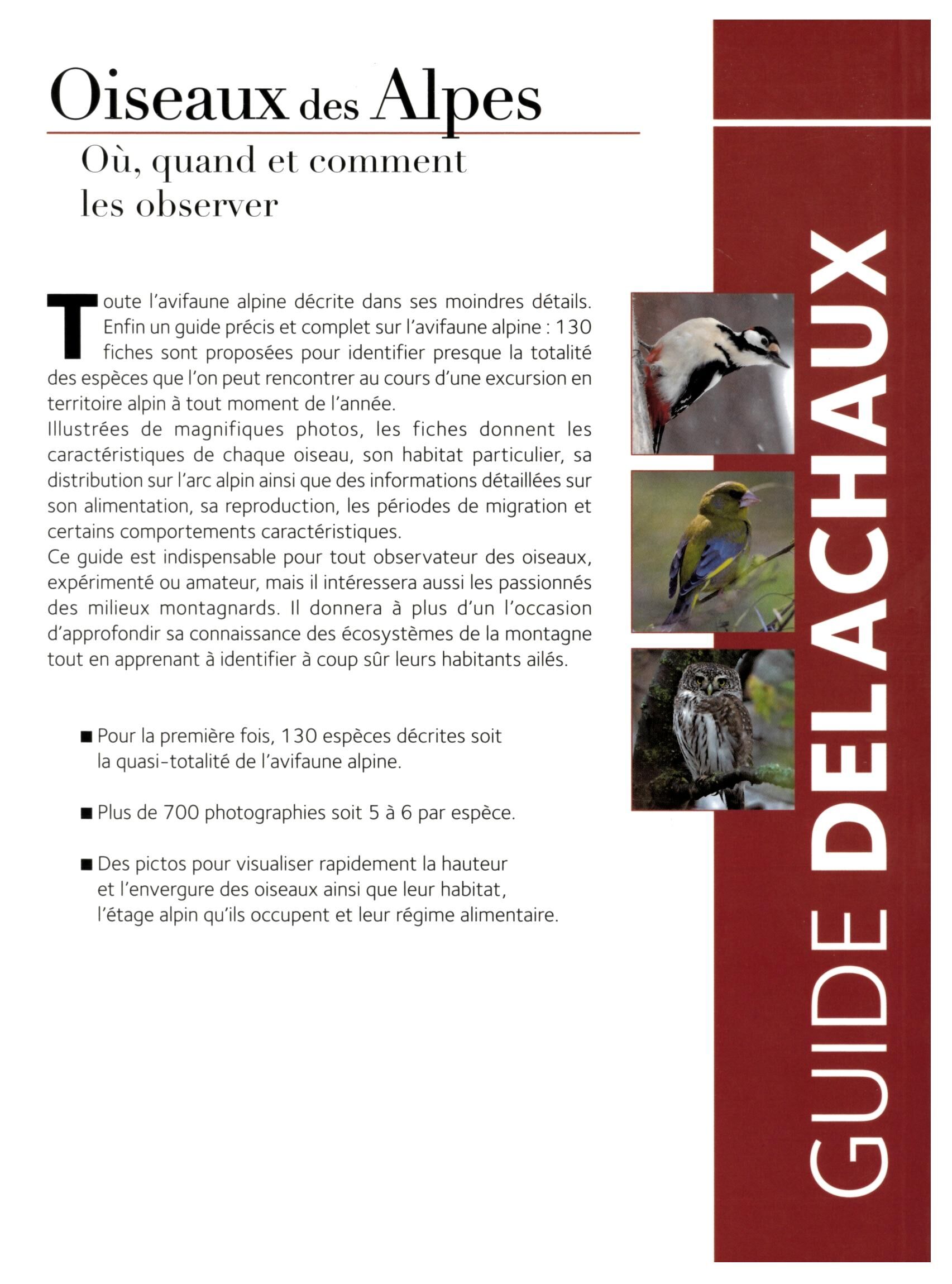 DELACHAUX  NIESTLE - OISEAUX DES ALPES