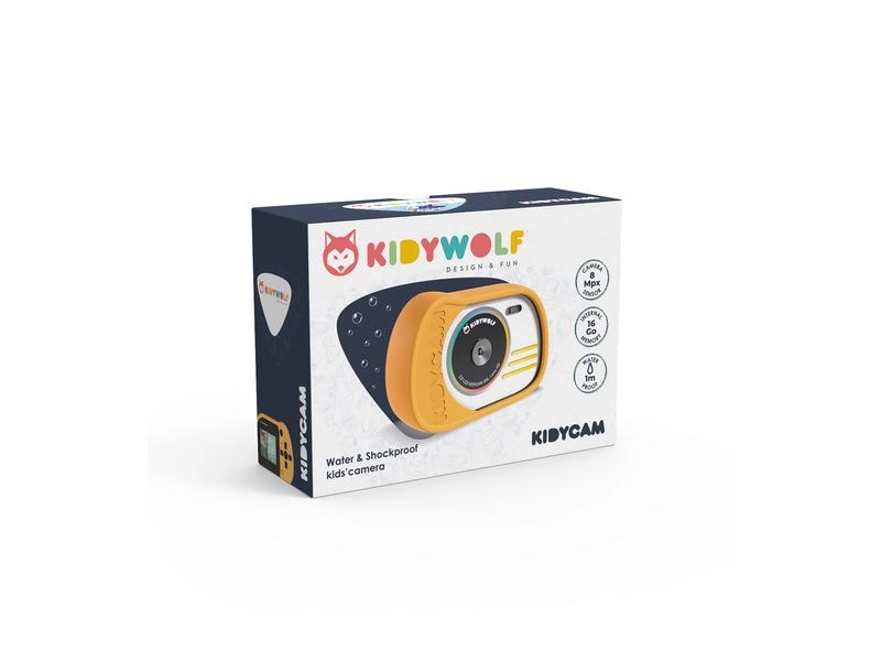 Kidywolf Foto- und Videokamera Gelb Kinderkamera mit Blitzfunktion