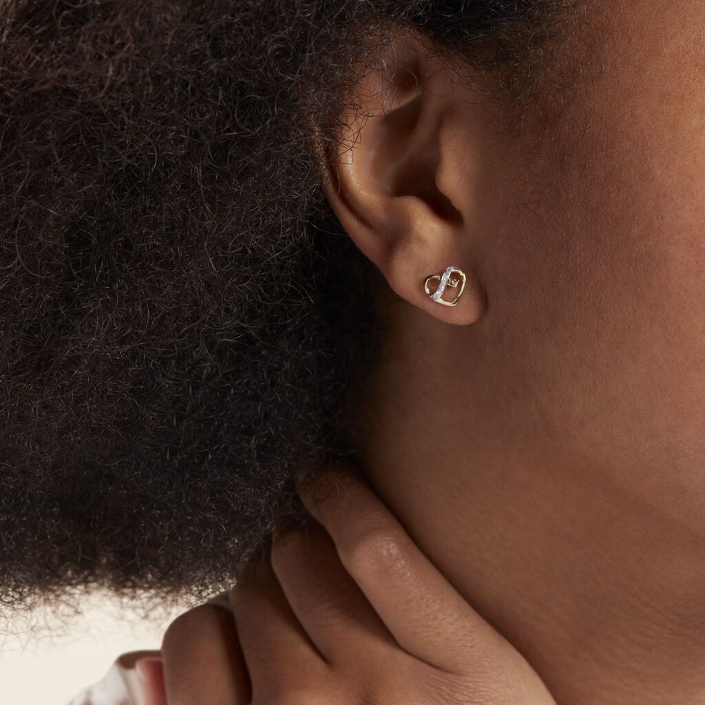 Boucles D'oreilles Puces Juliane Or Jaune Diamant