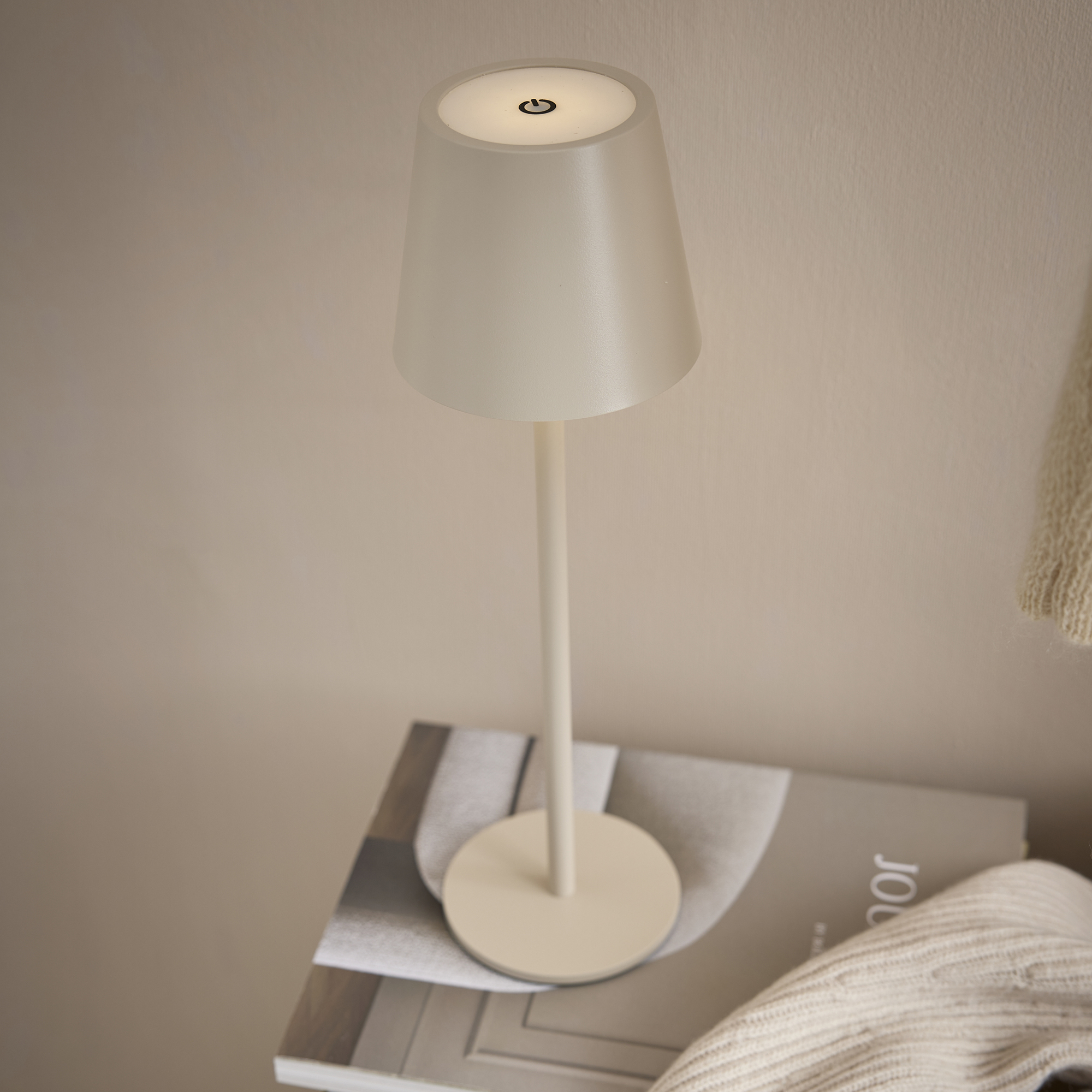 LED-Leuchte Akku, creme, 37 cm