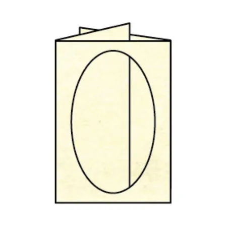 Rössler Coloretti Passepartout-Karten, B6, oval, chamois marmoriert, 5 Stück