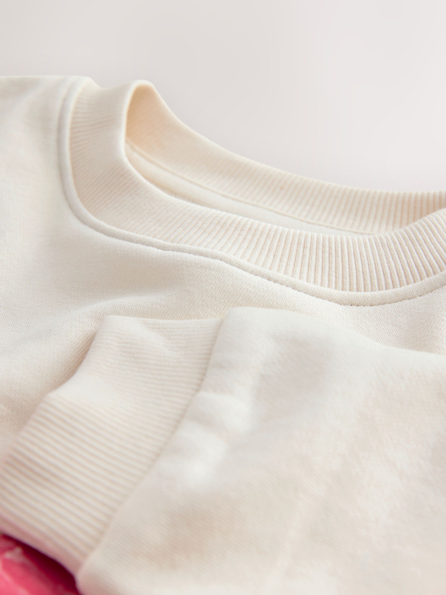 Crème/rode strik - Sweatshirt Pyjama's (2-16jaar)