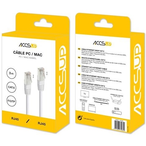 Câbles réseau Accsup CABLE RJ45 CAT6 DROIT 3M BLANC
