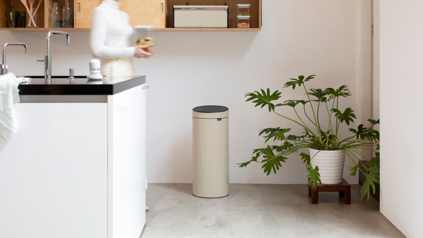 Touch Bin New afvalemmer, 30 liter, kunststof binnenemmer - Soft Beige