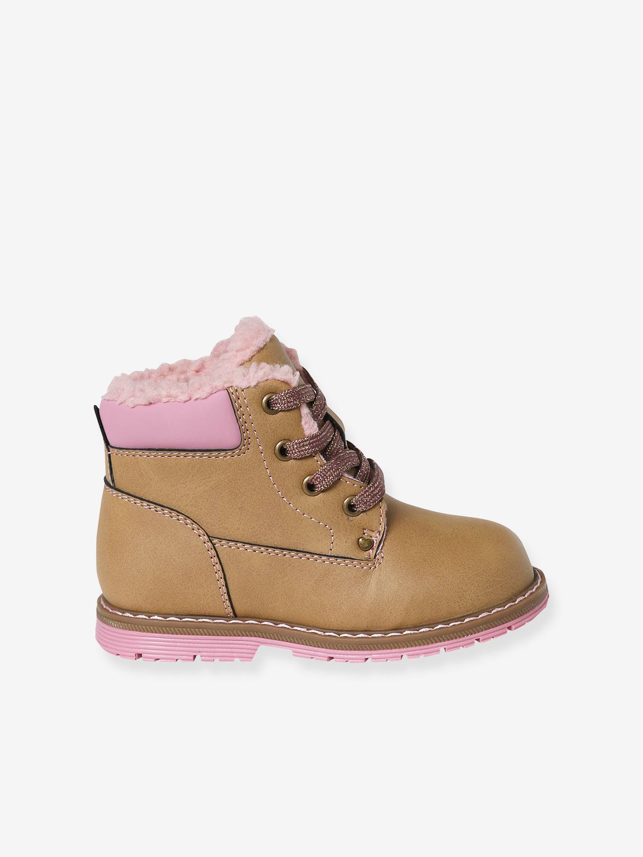 Botas de amarrar com acabamento em pele sintética para meninas