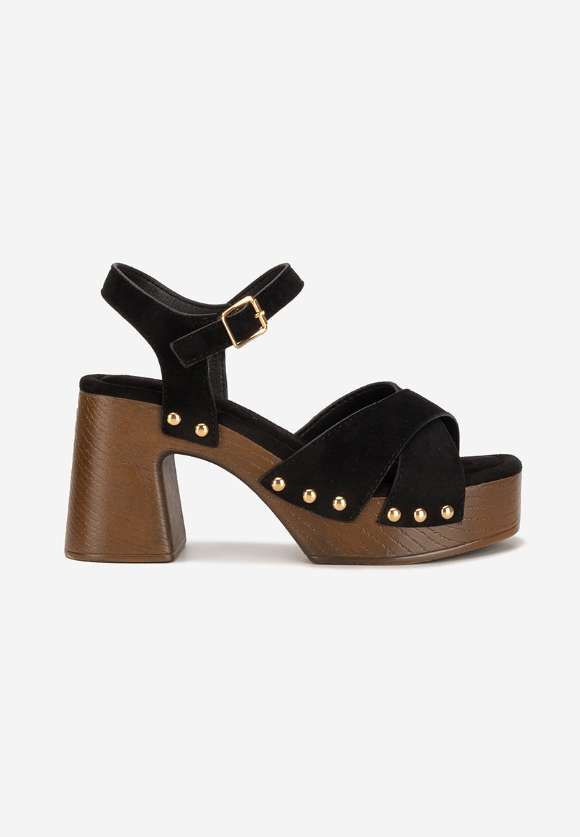 Sandales à talon épais noires Radiana