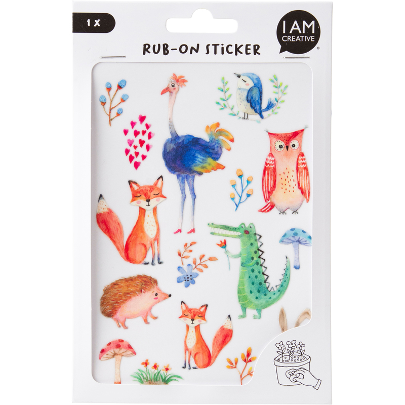I AM CREATIVE Rub-On Sticker, Zoo