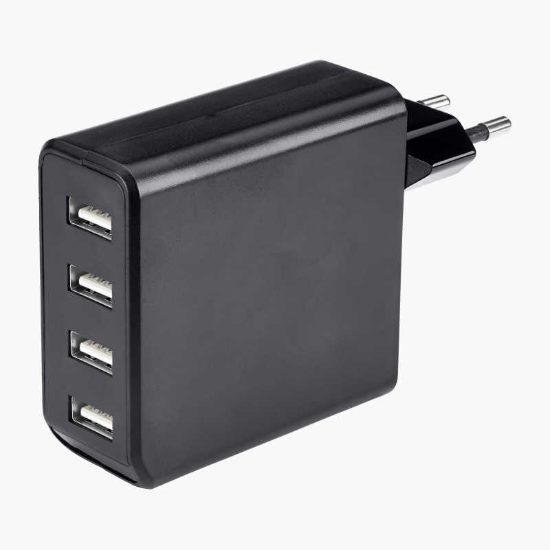 USB-lader med fire utganger, type A, 4,8 A