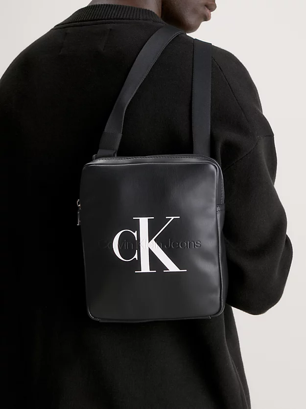 Bolsa de ombro estilo repórter com logotipo
