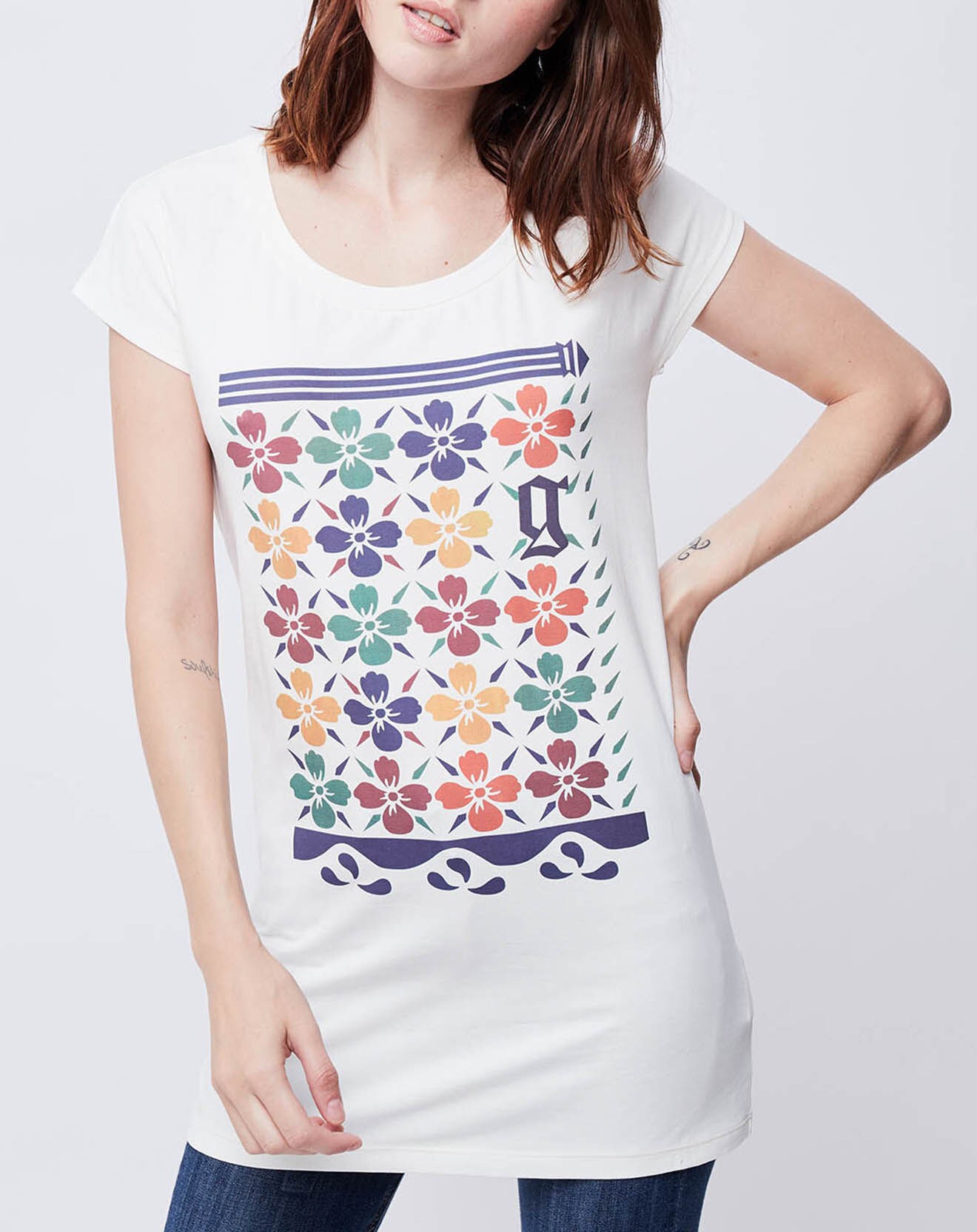 John Galliano T-Shirt imprimé blanc cassé/multicolore