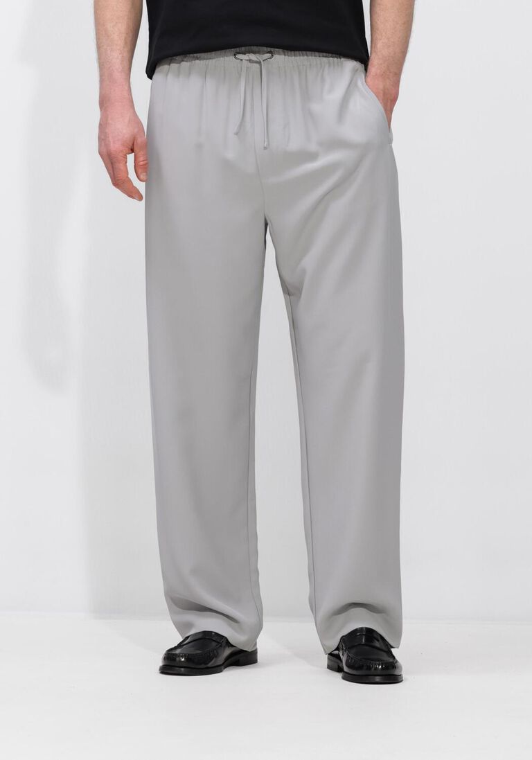 lichtgrijze new amsterdam surf association wijde broek work trousers