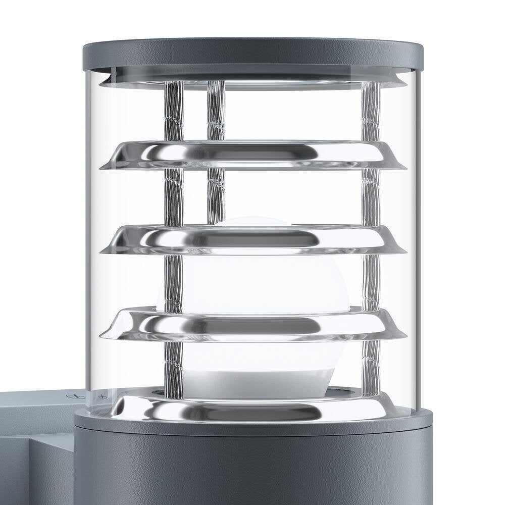 Bronx wandlamp in grijs, E27, IP54, 1-lichts