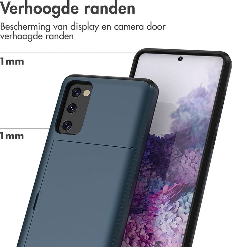 imoshion - Backcover - Donkerblauw - Voor Samsung Galaxy S20 FE - Met Pasjeshouder