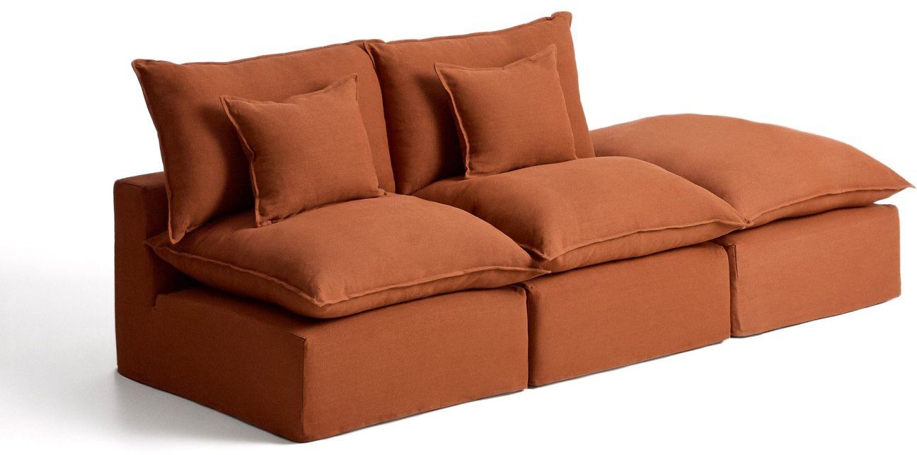 Kave Home   Anarela 2-Zitsbank + Hocker