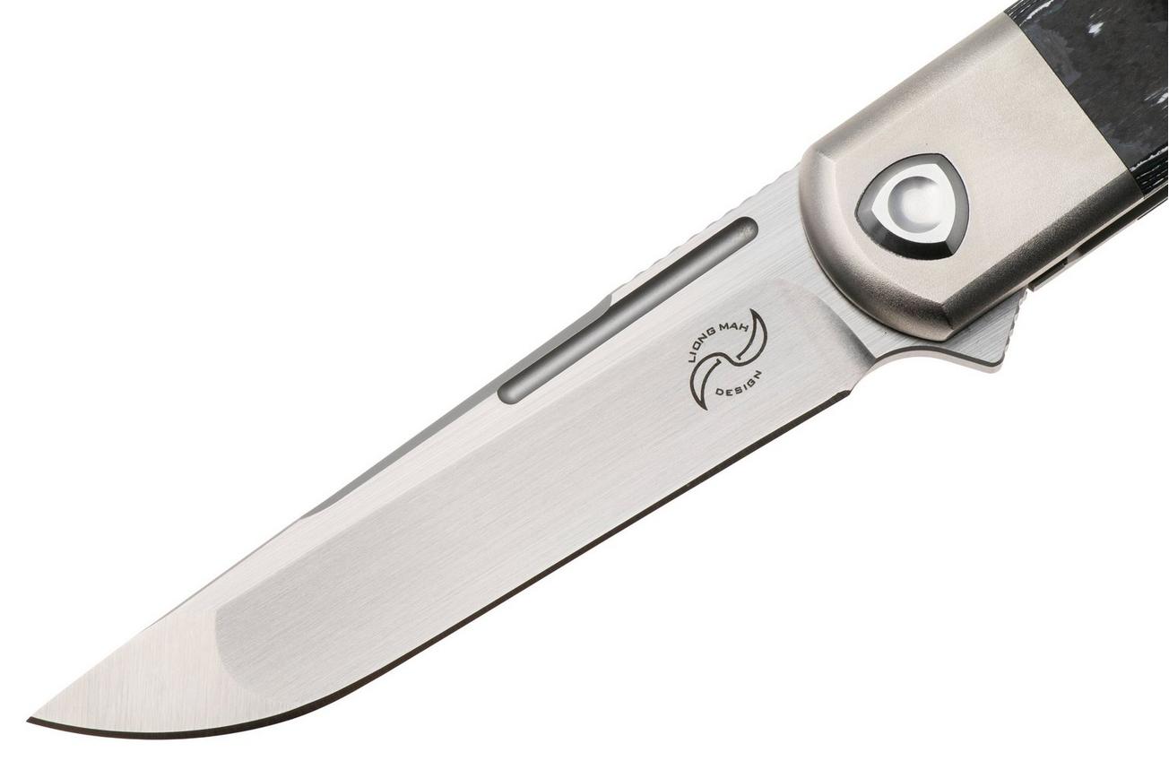 Liong Mah Tanto One, Satin M390, White Storm Carbonfiber Titanium, zakmes