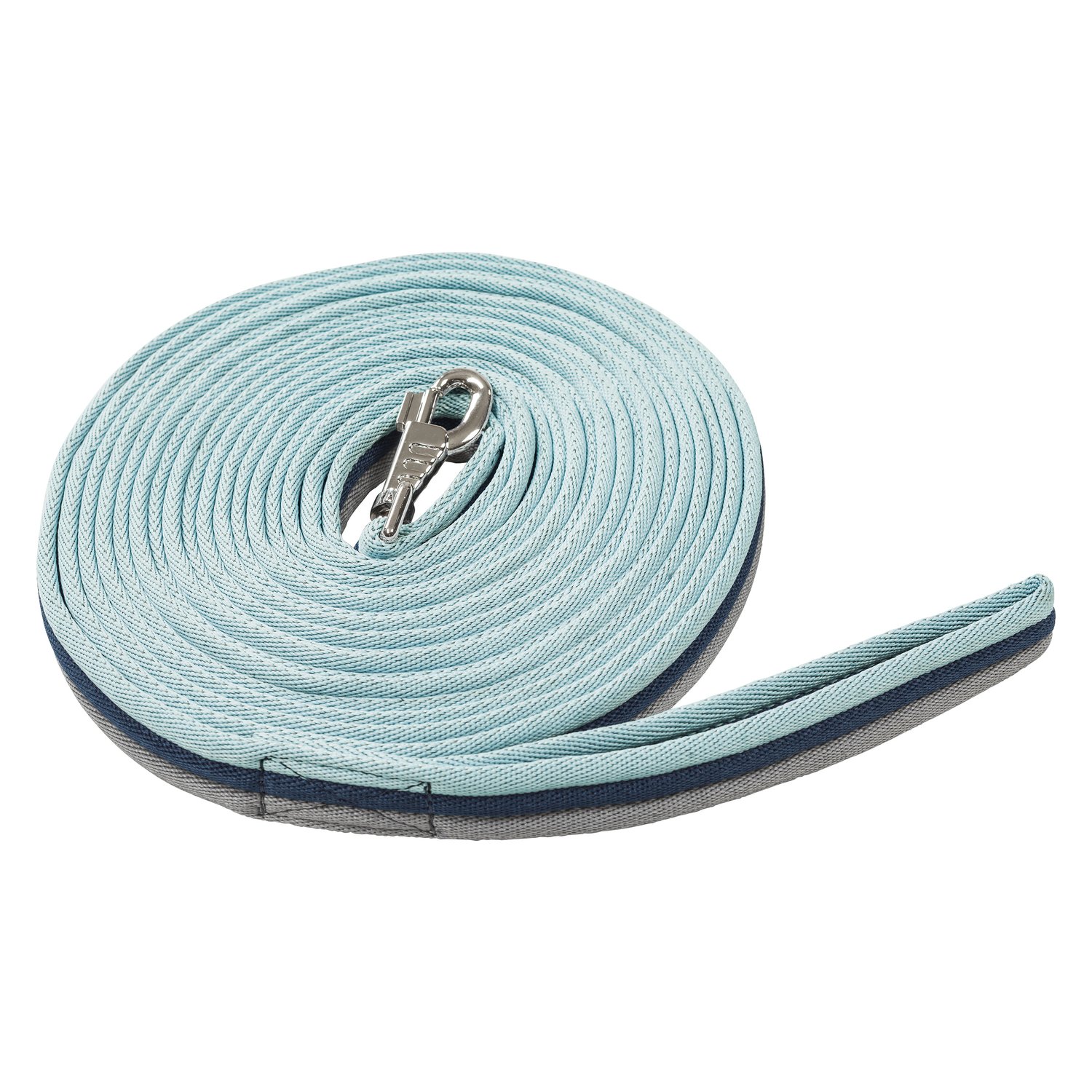 Horse-friends Longierleine Tricolor, 8 m  - grey/navy/lightblue - 8 m