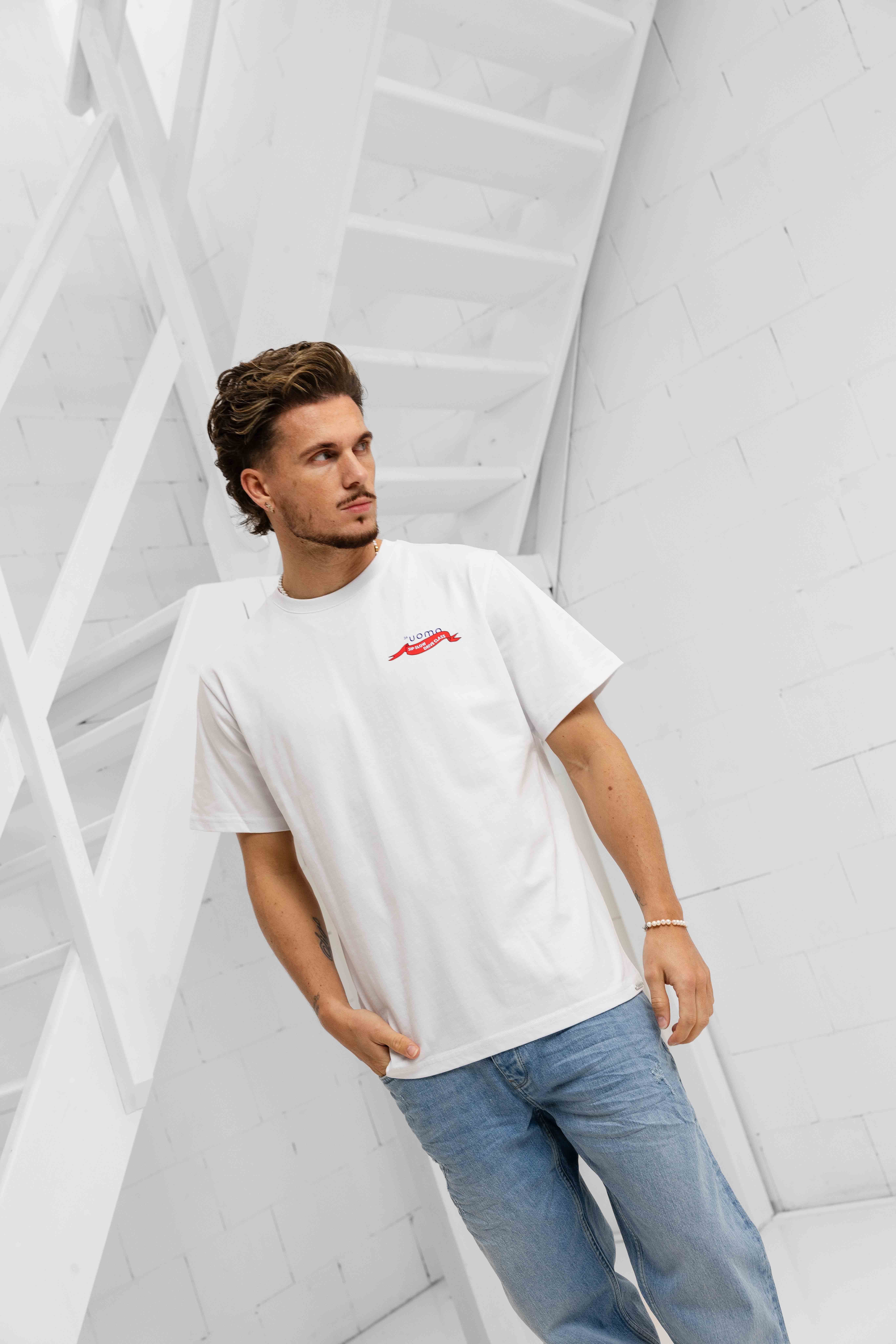 24 Uomo Sip Slow T-shirt Heren Wit
