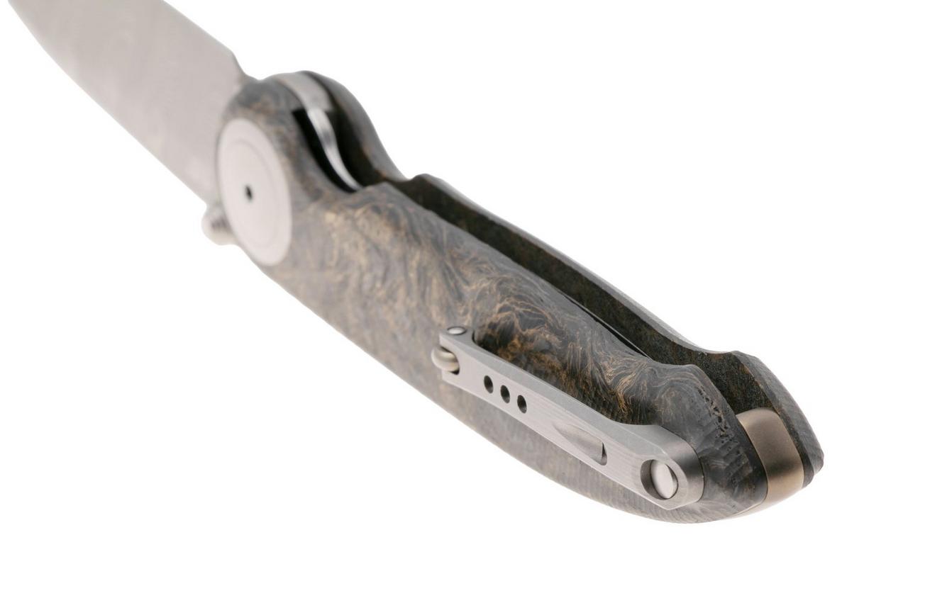 CRKT Pursue 4010 Super Dense Twist Damasteel, Contoured Dark Matter FatCarbon, zakmes, Michael Walker design