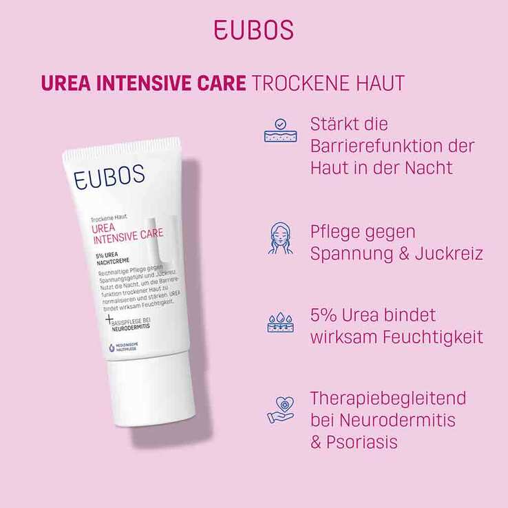 Eubos Trockene Haut Urea Nachtcreme 5%, 50 ml