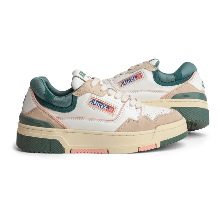 Autry Baskets CLC Low Cuir Bicolore | Vert foncé