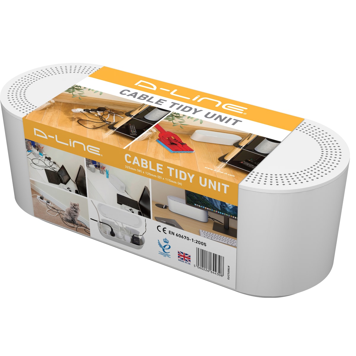 D-Line Cable Tidy Unit kabelskjuler, liten str. (hvit)